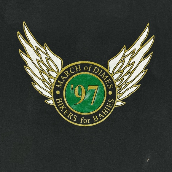 Vintage 1997 Bikers For Babies March Of Dimes T-Shirt - Picture 2 of 7